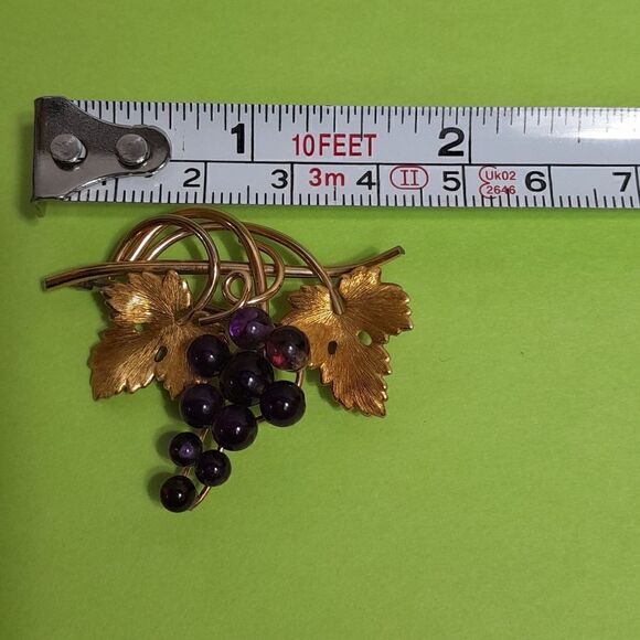 Krementz Vintage Genuine Amethyst and Gold Overlay Pin...Excellent Condition - Picture 3 of 4